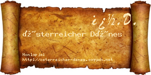 Österreicher Dénes névjegykártya